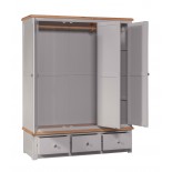 Diamond Grey Painted Triple Wardrobe